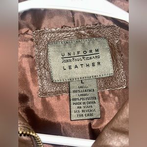Brown leather JOHN PAUL RICHARD JACKET
